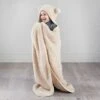Simply Kids Hooded Sherpa Blanket - Natural -Home Accessories Shop 400212 simply kids hooded sherpa blanket natural